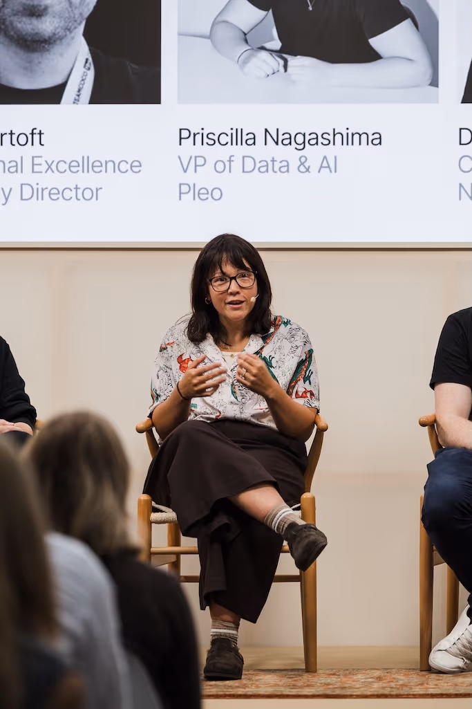 Priscilla (Pri) Nagashima from Pleo sharing how they're building with AI at Make with Notion Showcase 2025.