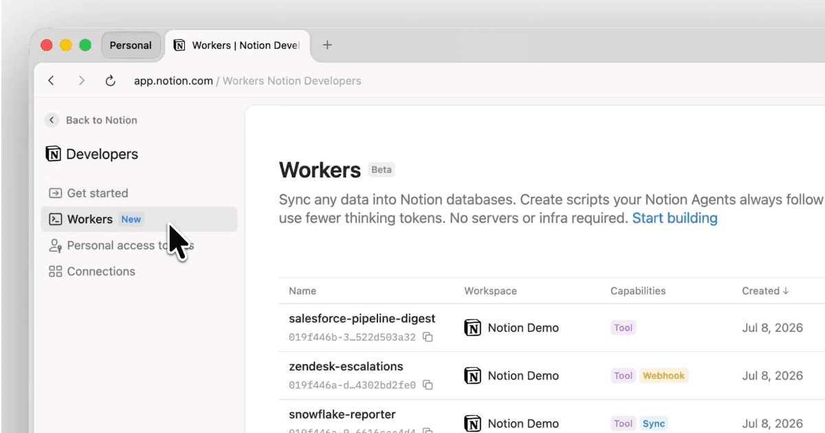 Partagez les Workers de Notion au sein de votre équipe